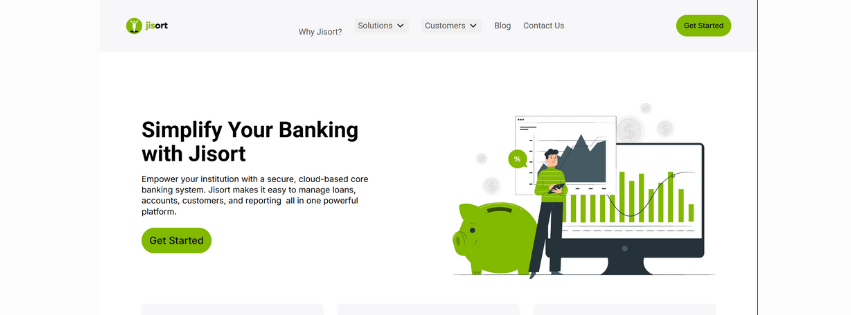 Why More SMEs Are Turning to Cloud Banking Software 4 The Jisort homepage where you can access cloud banking software services